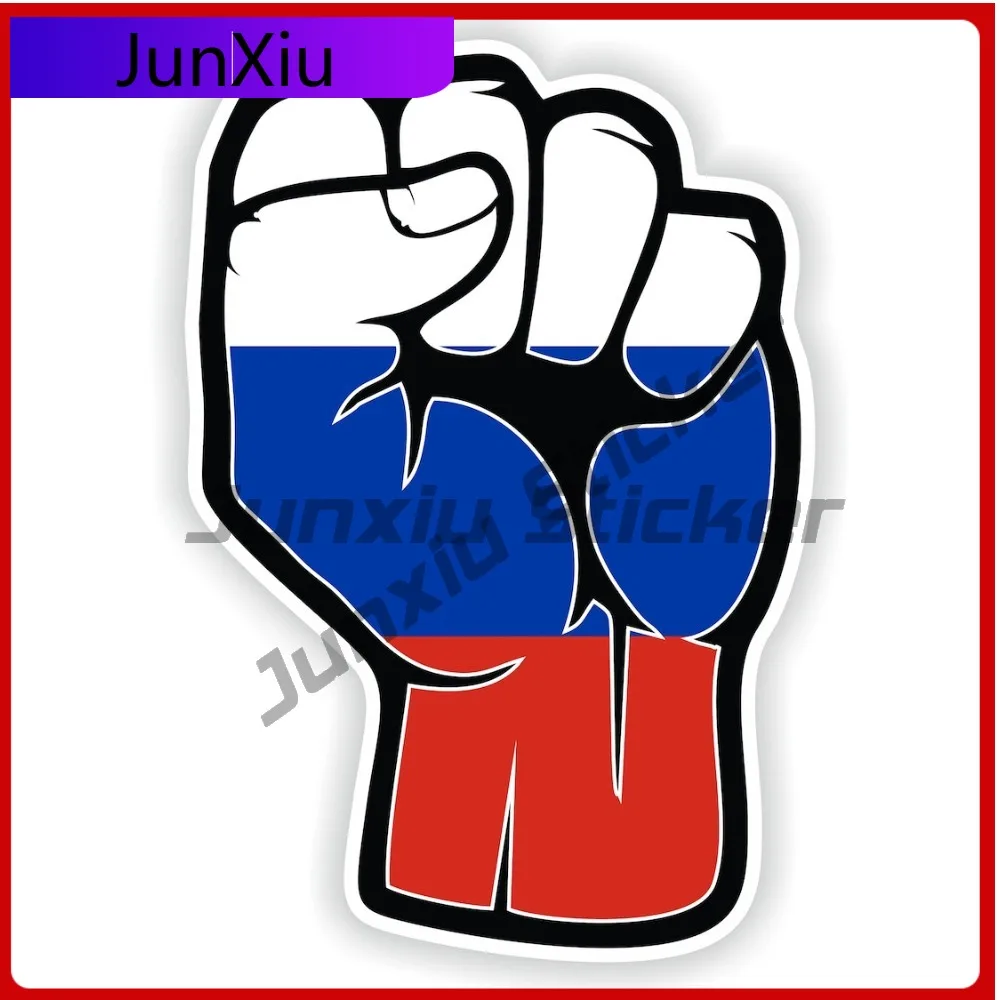 

Russia Flag Fist Hand Sticker Accessories Waterproof Decals Motorcycle Stickers Bumper Sticker Funny Decorations Decal For Cars