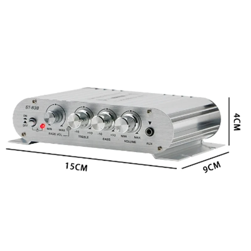 Miniamplificador de Audio Digital para coche, amplificador estéreo de luz azul para cine en casa, Club, fiesta, música, 200W, X2