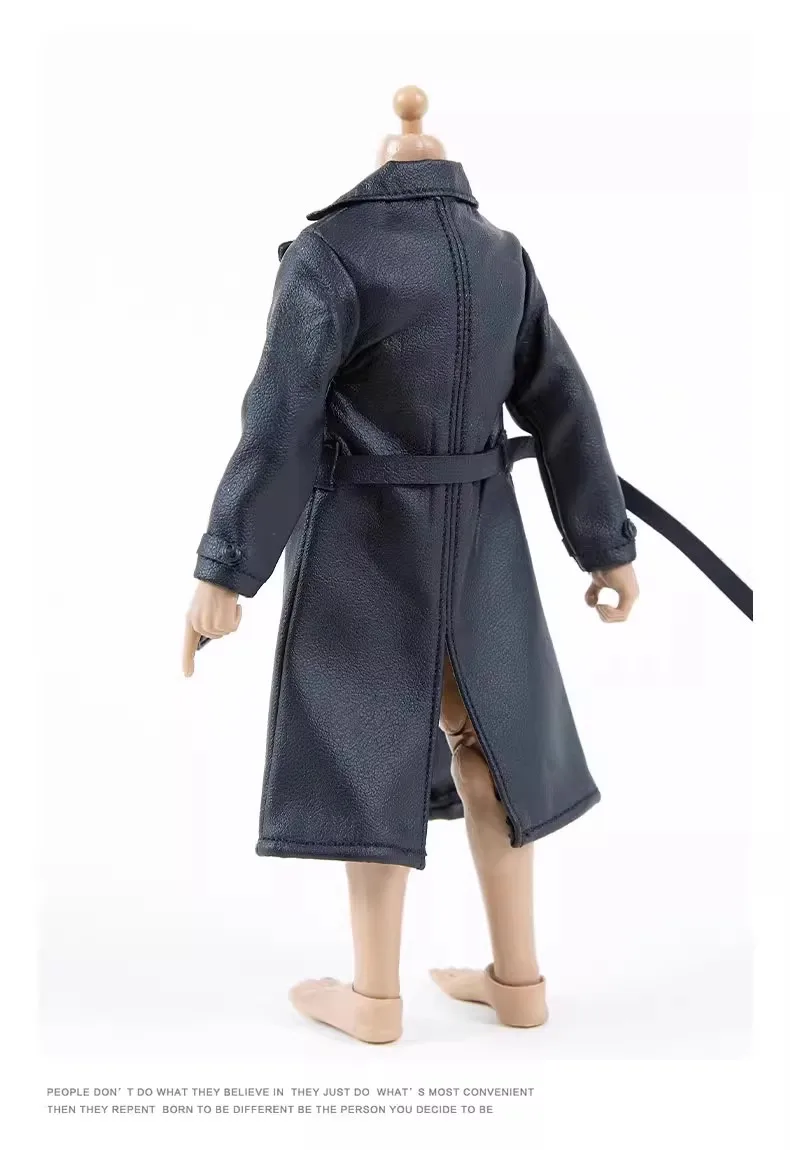 ベビードール用レザーコート,人気の兵士服,ミドル丈のアクセサリー,モデルフィット,男性の姿,notaman mezco gt,newtoys,1:12