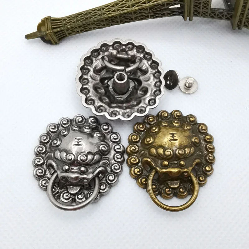 Retro Dragon King Bite Ring Decorative Conchos DIY Leather Clothing Hat Handbag Belt Decorative Button Screwback