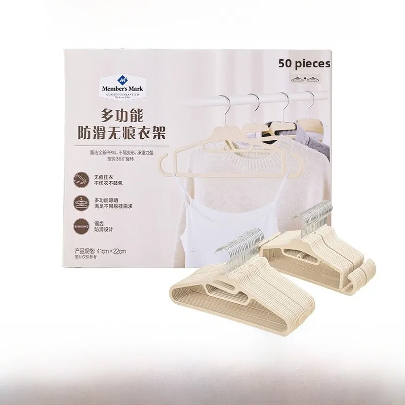 

Многофункциональные нескользящие вешалки для одежды Member's Mark, 50 штук, комбинированный набор из двух видов, пластиковые вешалки для одежды