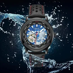 41 mm Luxury Stainless Steel Watch Men's Skeletonized Waterproof Automatic Mechanical Watch Self-Winding Mechanical Watch Reloj