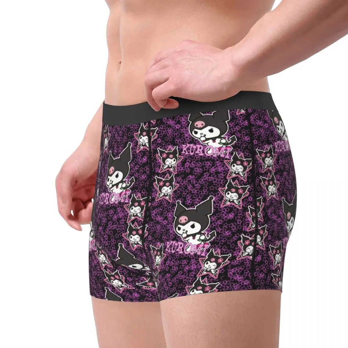 Custom Kuromi Sanrio Anime Underwear Men Breathable Boxer Briefs Shorts Panties Soft Underpants For Homme