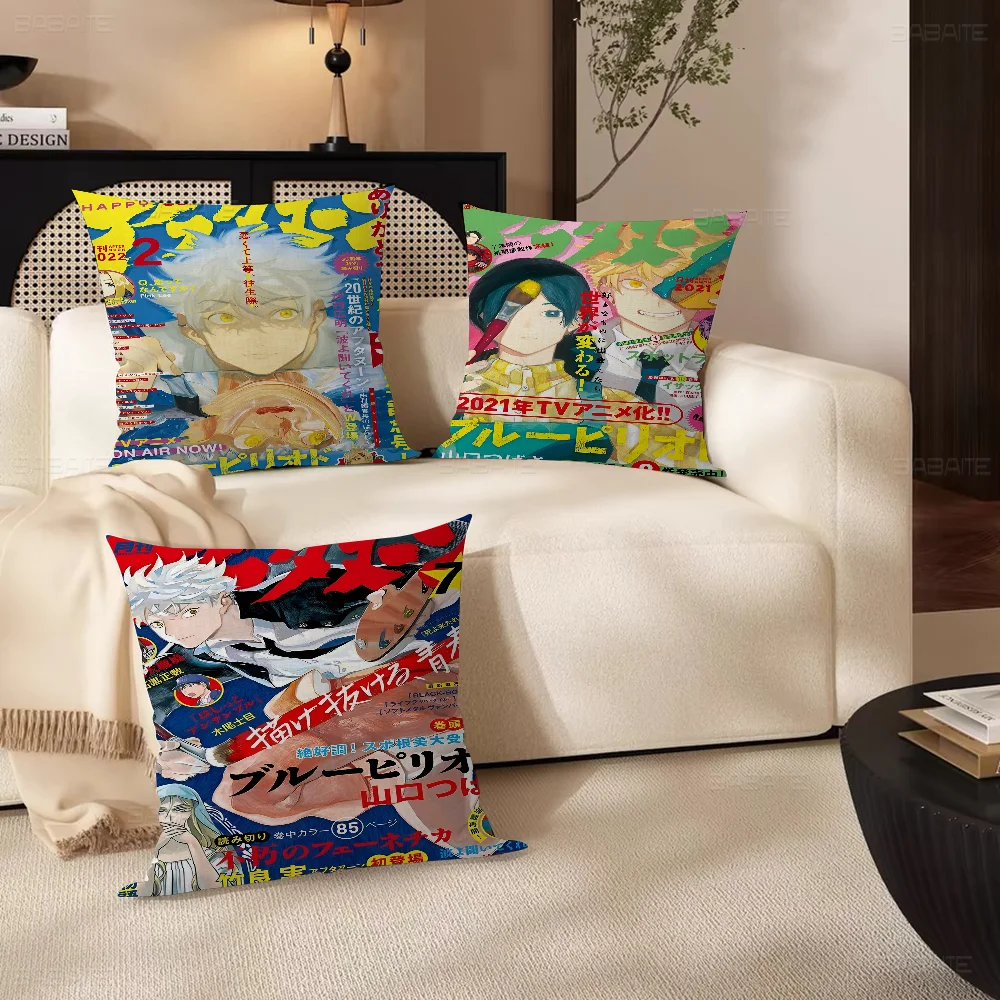 Anime Blue Period Cushion Cover Pillow Cover Decor Pillowcase Printed Cushion Case for Couch