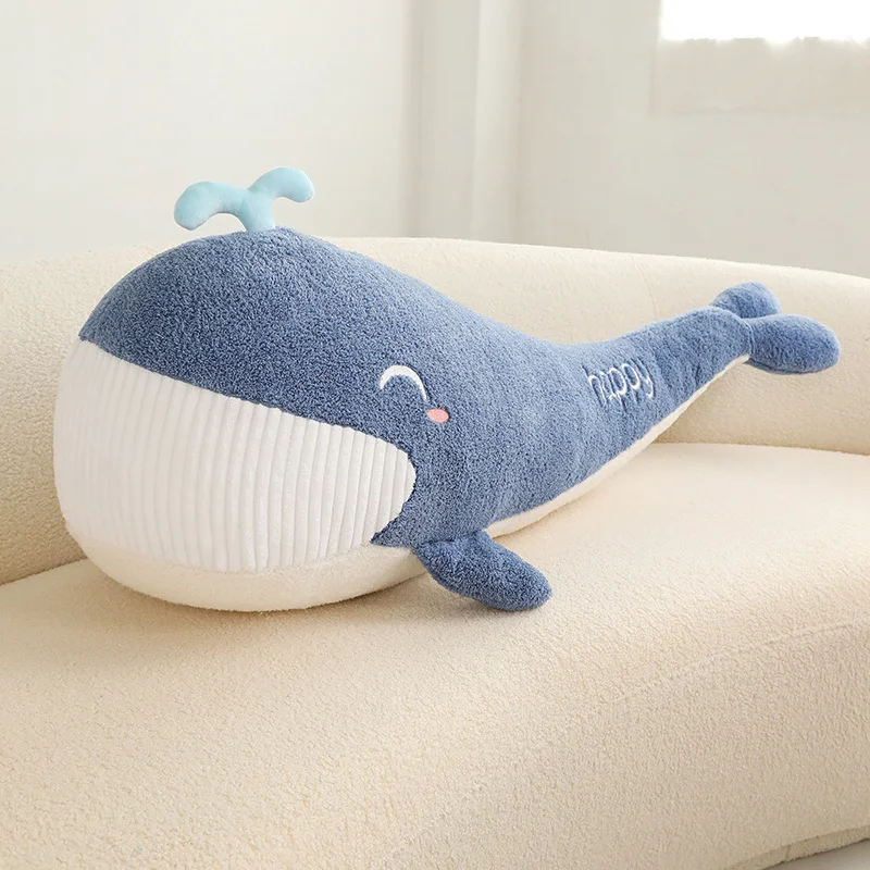 Cartoon Soft Blue Whale Plush Toys Stuffed Sea Animals Pillow Lovely Fish Dolphin Dolls for Girls  Birthday Gift