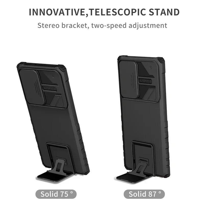 For Samsung Galaxy S22 Ultra Case Push Pull Camera Protect Phone Case For Sumsung S22 S22 + Plus Kickstand Armor Back Cover