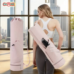 Yoga Mat Bag with Water Bottle Pocket and Bottom Wet Bag Sports Yoga Mat Carrier with Shoulder Strap Multifunctional Storage Bag