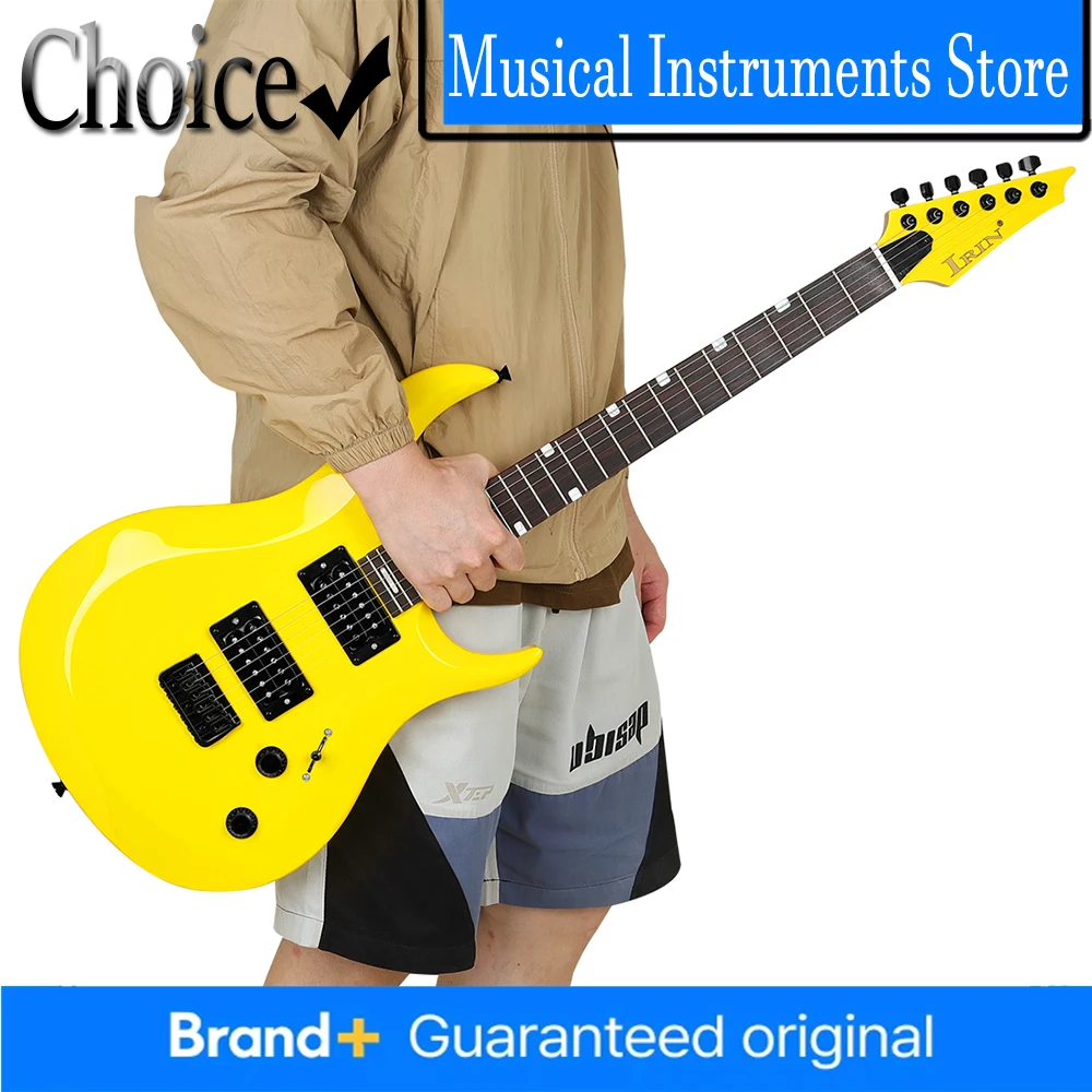 

Электрогитара IRIN R-370, 6 струн, 24 лада, корпус из желтого клена, комплект с чехлом, двойными звукоснимателями и аксессуарами