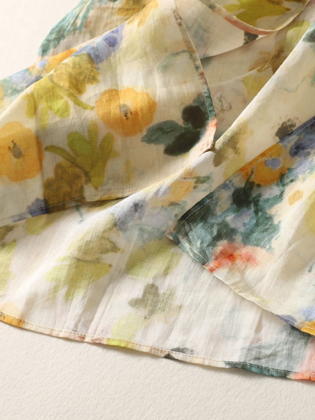 Rétro peinture à l'huile impression longue légère femmes Protection solaire irt manteau écharpe oule ouvert Cardigan haut été Ele