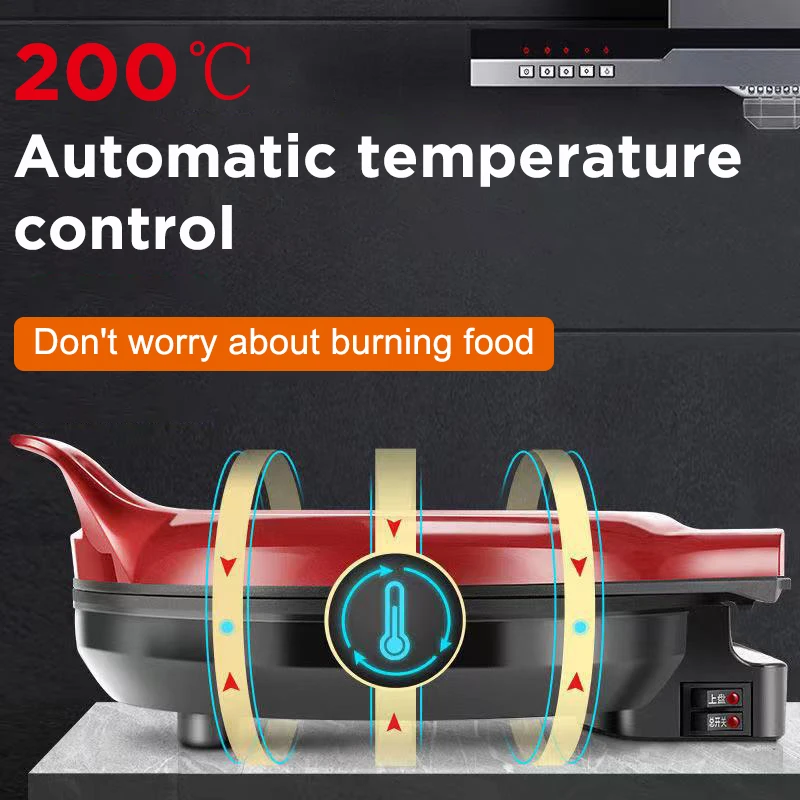 110V/220V Electric Pancake Maker Double-sided Heating Pizza Griddle crepe pan roti Appliances for the kitchen Cooking utensils