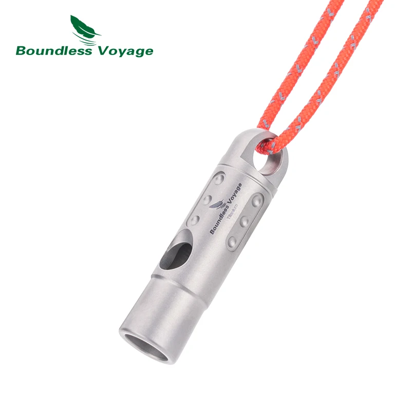 Boundless Voyage Titanium Whistle Coaches Training Sports Keychain Whistle Emergency Survival Safety Whistles with Lanyard Loud