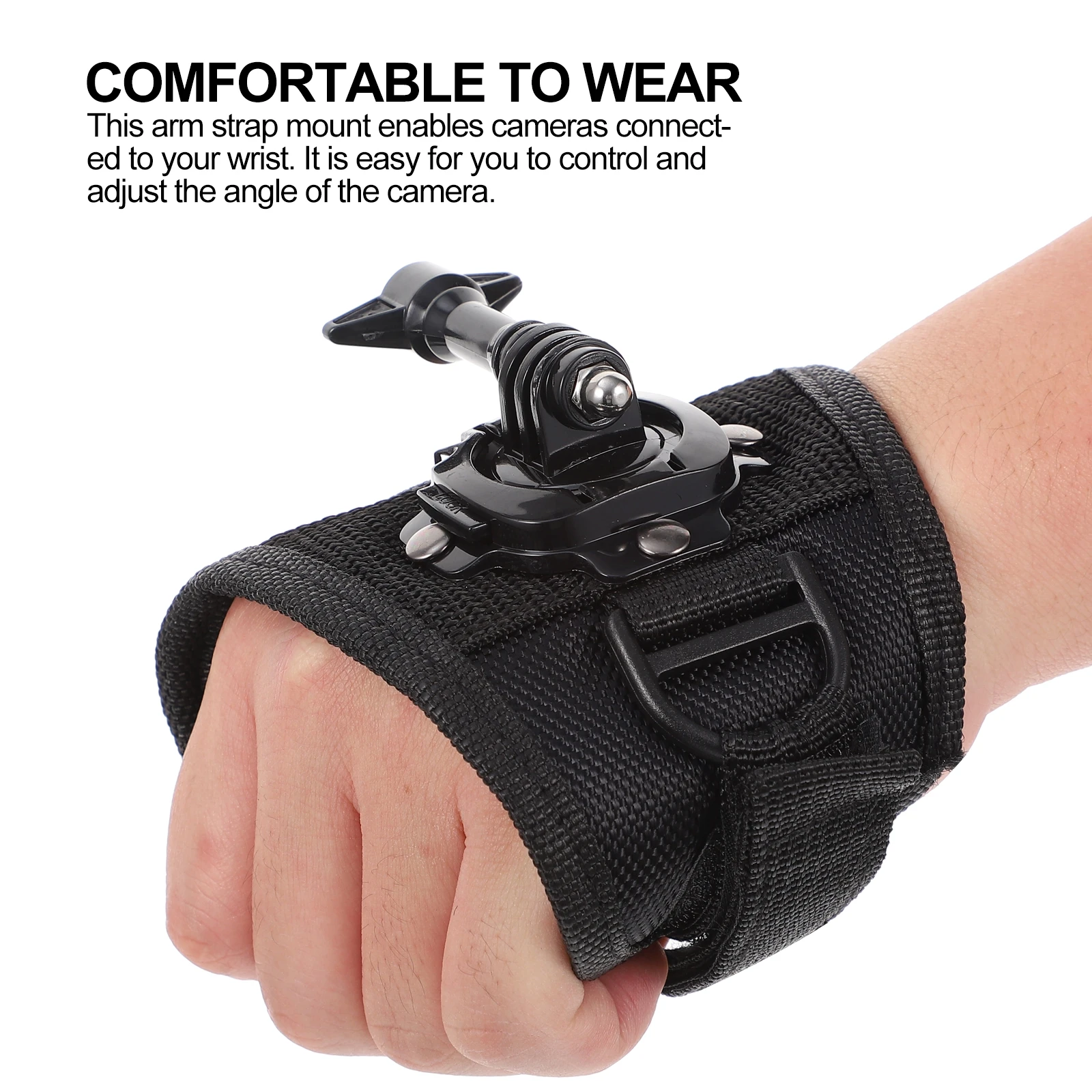 

2pcs Action Camera Wrist Strap Rotating Lock Sweatproof Nylon Mount For Sports Cycling Skydiving Football Camera Arm Band Holder