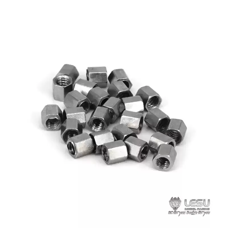 20 Stück Metall M2 Rad-Sicherungsmutter für 1/14 Tamiya RC Muldenkipper für SCANIA 770S R620 VOLVO BENZ Arocs MAN TGX Auto-Zubehör – Detail 2