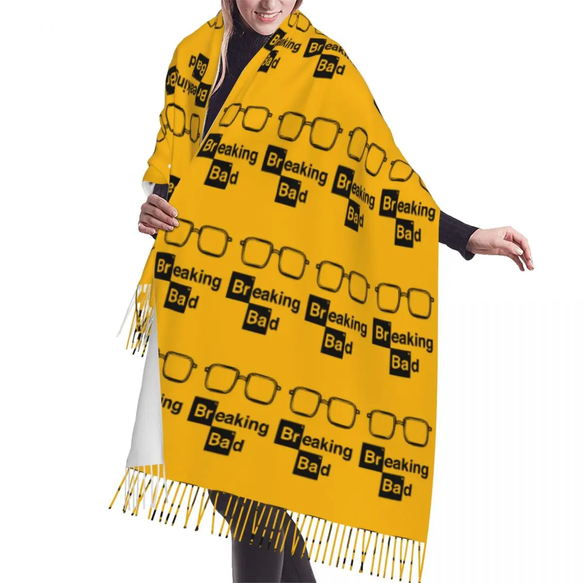 Customized Print Breaking Bad Glasses Scarf Women Men Winter Fall Warm Fashion Versatile Gift Scarves Walter White Shawls Wraps