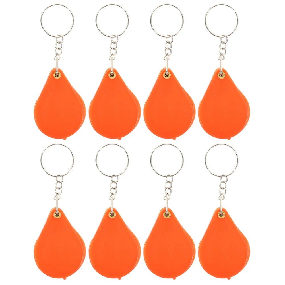 

8pcs Mini Folding Glass Keychain Portable LED Light Elderly Reading Small Enlarging Glasses Clear Pocket Handheld
