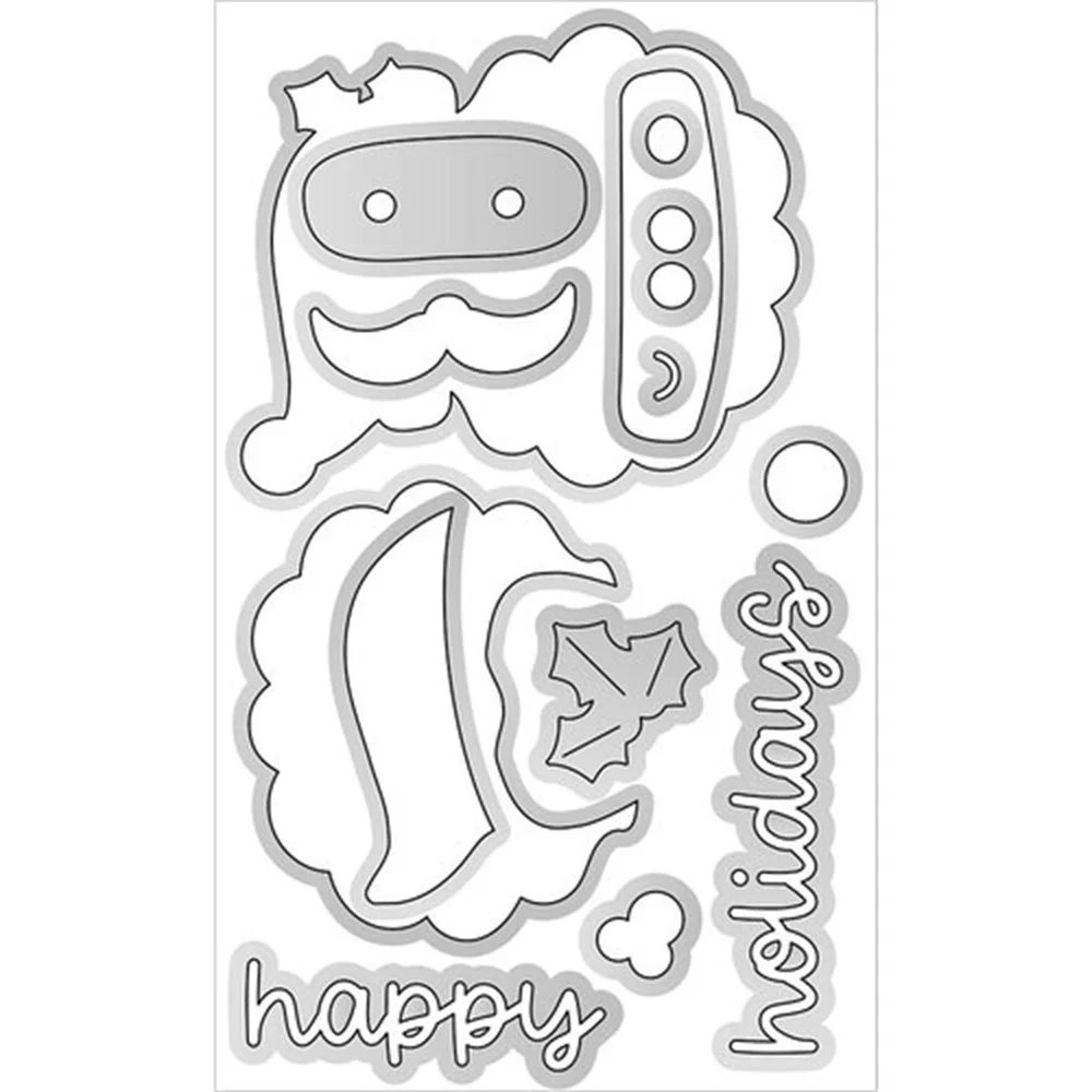 행복한 휴일 산타클로스 프레임 금속 커팅 다이 DIY 스크랩북 앨범 종이 카드 엠보싱 템플릿 스텐실 다이 몰드