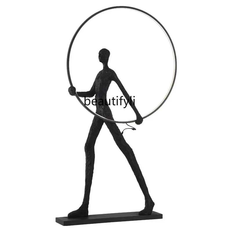 

Humanoid statue floor-to-ceiling large ornament exhibition hall sales office art ornament living room floor lamp