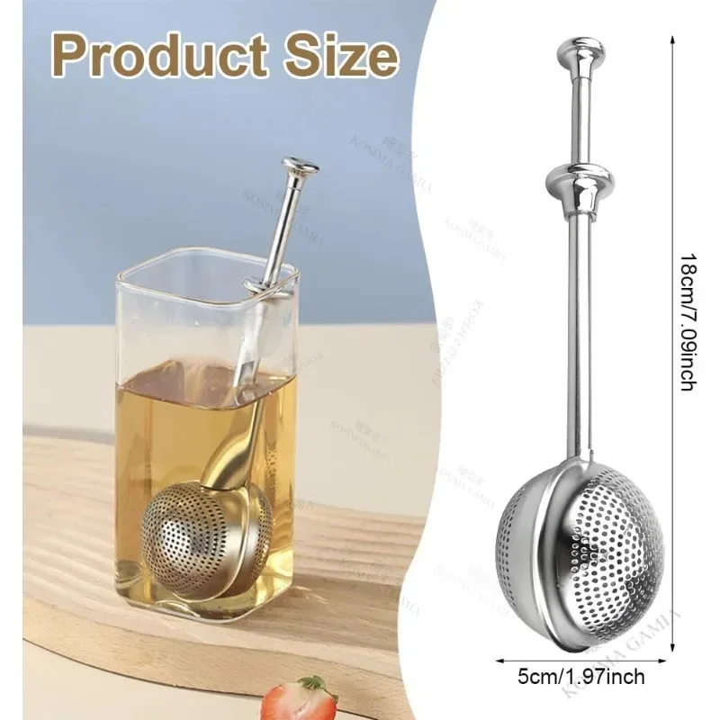 Metal Tea Ball Strainer Reusable Stainless Steel Tea Infuser Filter Adjustable Tea Bag for Loose Leaf Tea Spice Tool Accessories