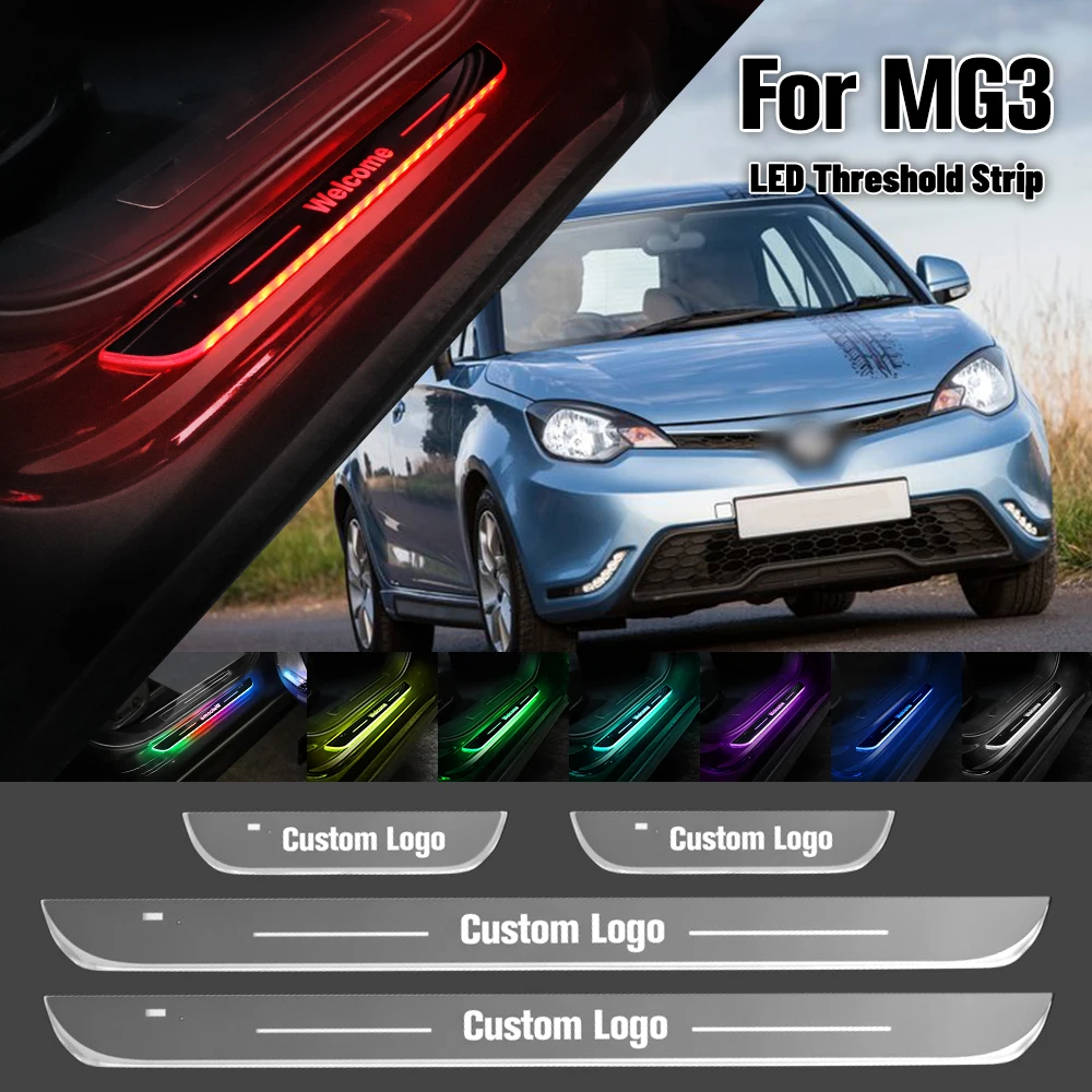 

For MG 3 MG3 2011-2018 Car Door Sill Light Customized Logo LED 2014 2015 2016 2017 Welcome Threshold Pedal Lamp Accessories