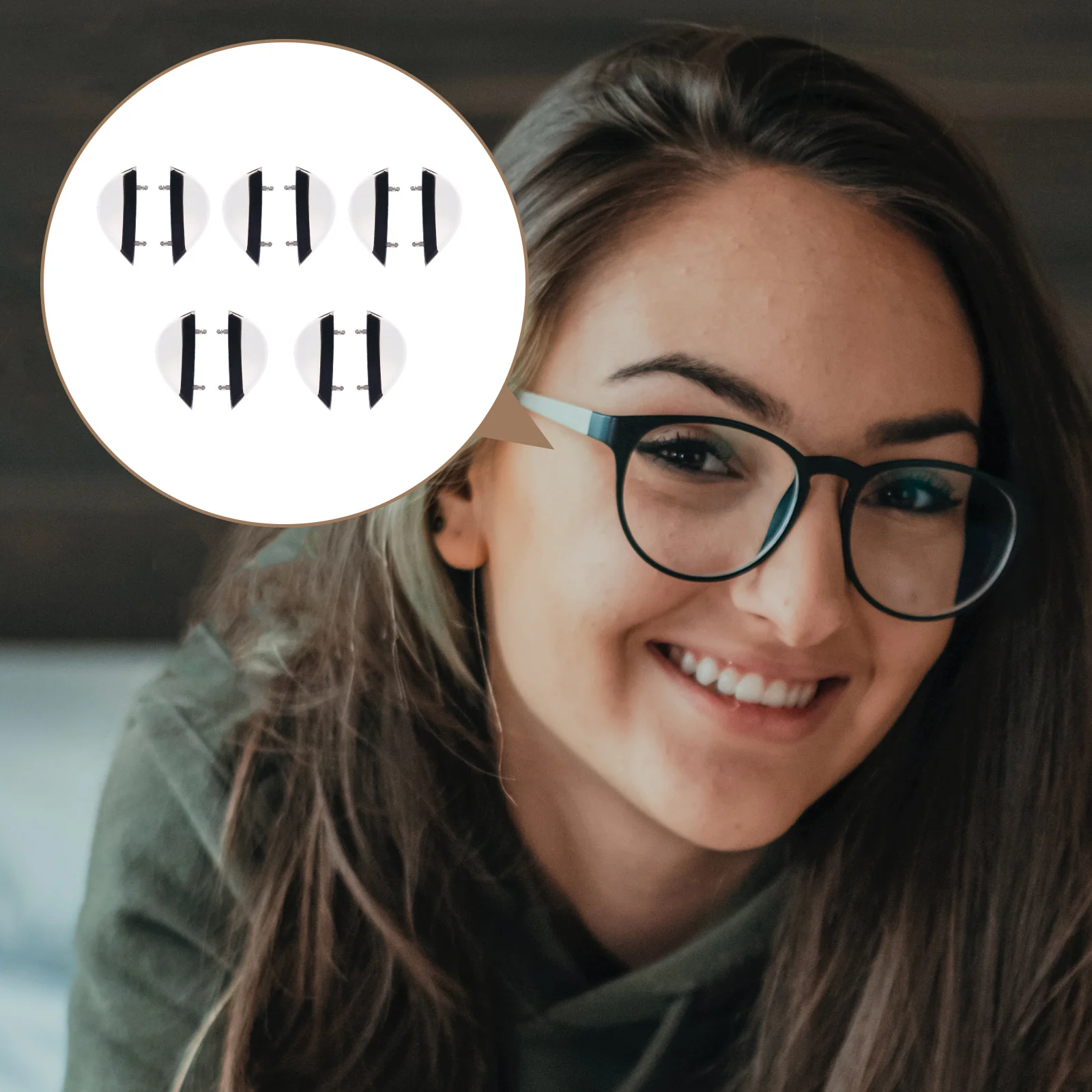 

10Pairs Panel Inlay Nose Pads for Glasses Black White Non-Slip Eyeglass Nose Bridge Durable Comfortable for Sport Outdoor Use