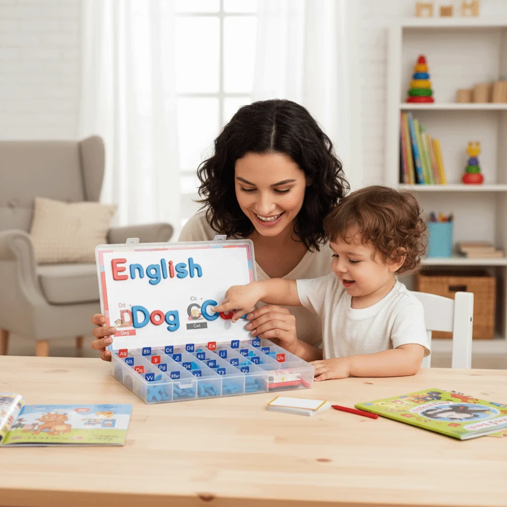 

26 English Letters Magnetic Blackboard Board Toys Game Blocks Spelling Practice Letter Magnet Sticker Toys Puzzle IQ Game