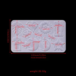 Pendientes colgante de silicona moho epoxi joyas de resina haciendo moldes hojas de corazón luna amuleto bricolaje moho colgante de joyas creativas de joyería 10 mejores ventas de resina de silicio de ventas - №4