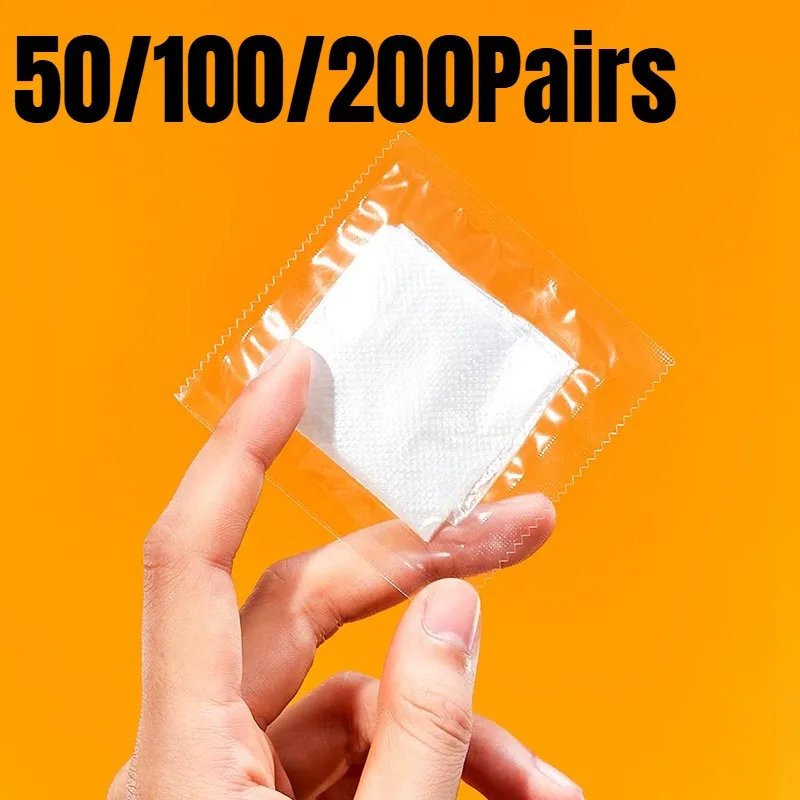 50/100/200 Pairs Individually Wrapped PE Gloves Disposable PE Gloves Kitchen Cooking Cleaning Outdoor Travel Picnic
