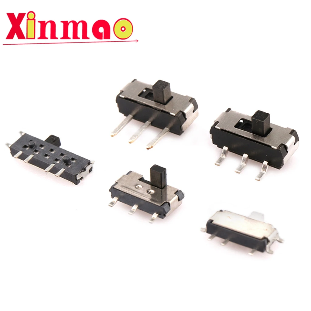 10pcs Toggle switch single and double row in-line horizontal small micro power switch sliding gear 2 gear 3 wave band