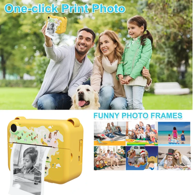 Cámara fotográfica Digital para niños, impresión instantánea, Mini impresora térmica de vídeo, regalo educativo de cumpleaños