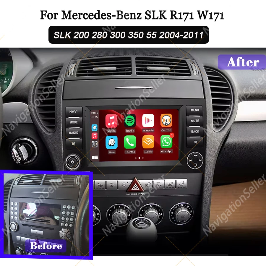 

Autoradio For Mercedes Slk R171 SLK200 SLK350 SLK300 SLK280 Android Radio Upgrade CarPlay Android Auto Head Unit GPS Navigation