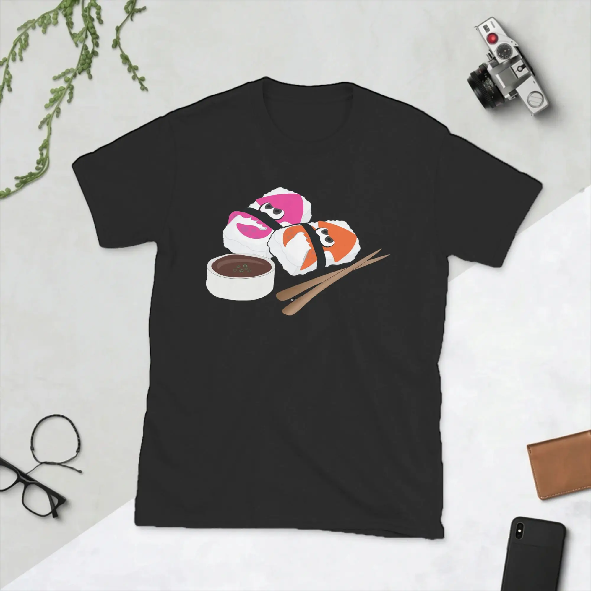 Casual Splatoon Sushi T-Shirt for Men Round Collar Cotton T Shirt Ink Kid Game Squid Short Sleeve Tee Shirt Gift Idea Clothing