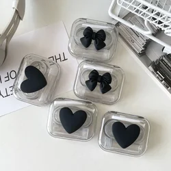 1pcs Cosmetic Contact Lens Box Cute Heart Bow Contact Lenses Case Travel Lens Box Set with Tweezers Eye Lenses Holder Container