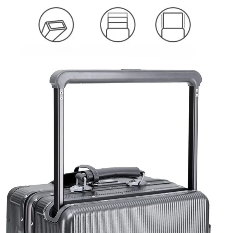 20/24 inch Wide tie rod Front opening rolling luggage bag travel suitcase on wheels combination lock Trolley Luggage