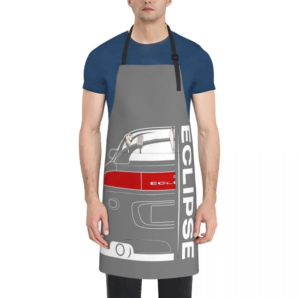 Eclipse 2G DSM Red Aprons Chef Cooking Cuisine Tablier Sleeveless Bib Kitchen Cleaning Pinafore for Women Men Gardening