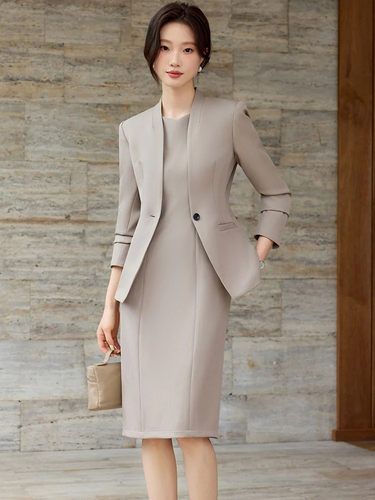 

Women's Formal Suit Dress Inner Wear Professional Career Outfit Spring Autumn New Style Hostess Polyester Fiber