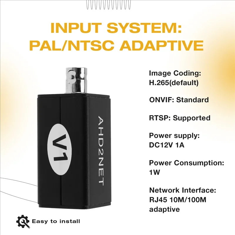 For AHD2NET ONVIF Adapters 1080P HD AHD/TVI/CVI Camera to IPC Converter Make AHD Camera to Be IP Camera for NVR System 【Ship Wi - view 3