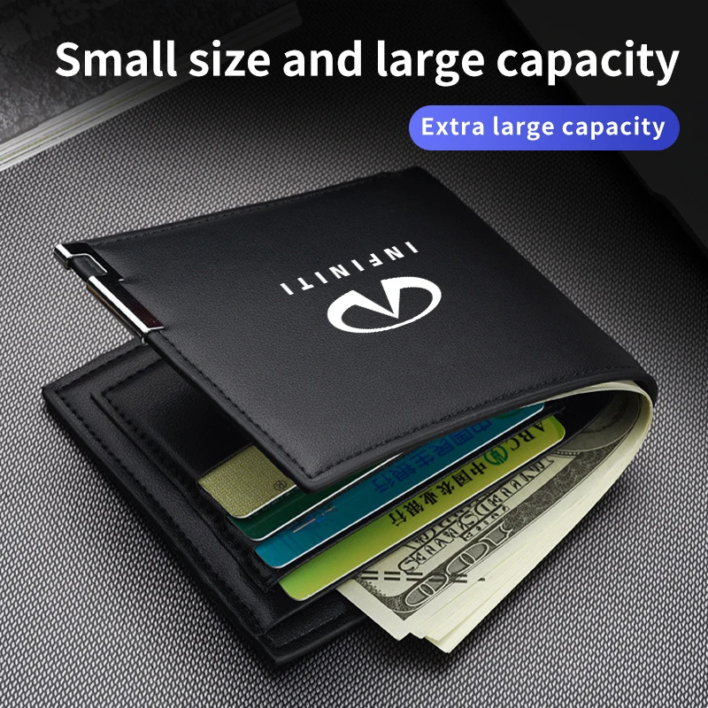 Car Logo Wallet Men Leather Driver Licence Holder Key Card Bag For Infiniti Q70L QX50 Q50 QX30 QX60 QX80 Q60 Q30 QX70 Q70 G37 G3