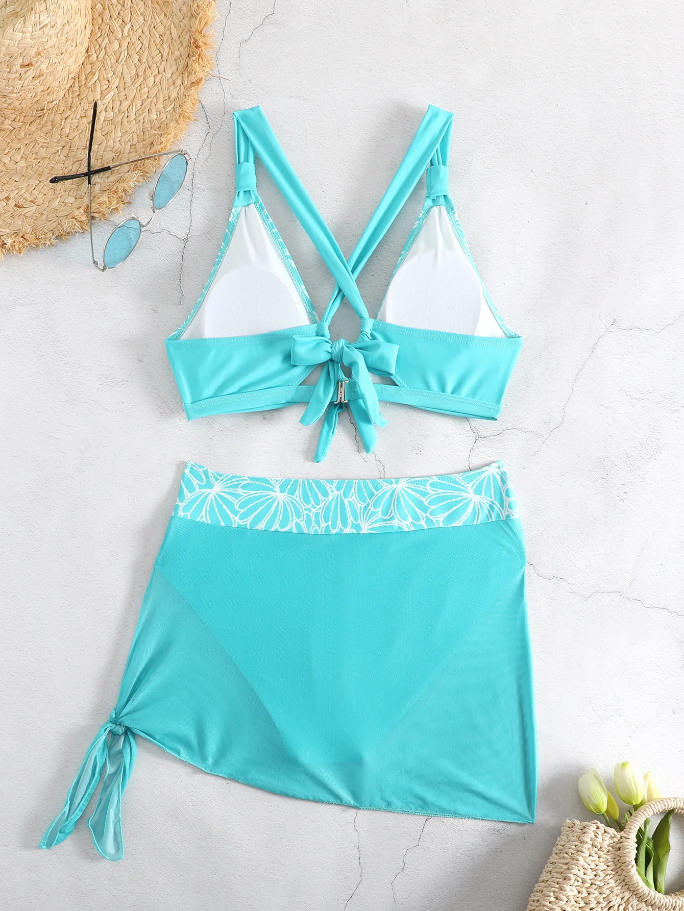 3Pcs/Set Women Bikini Set High Waist Swimming Suits Leopard Swimwear with Cover-up Skirt Set Summer Beachwear Bathing Suit 2025