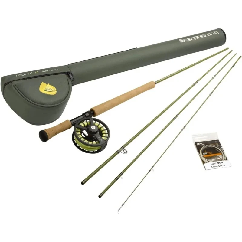 QRedington Fishing and Reel Combo Starter Kit,4-Piece Medium Action Fly Rod for Freshwater,Durable Diecast Aluminum Run