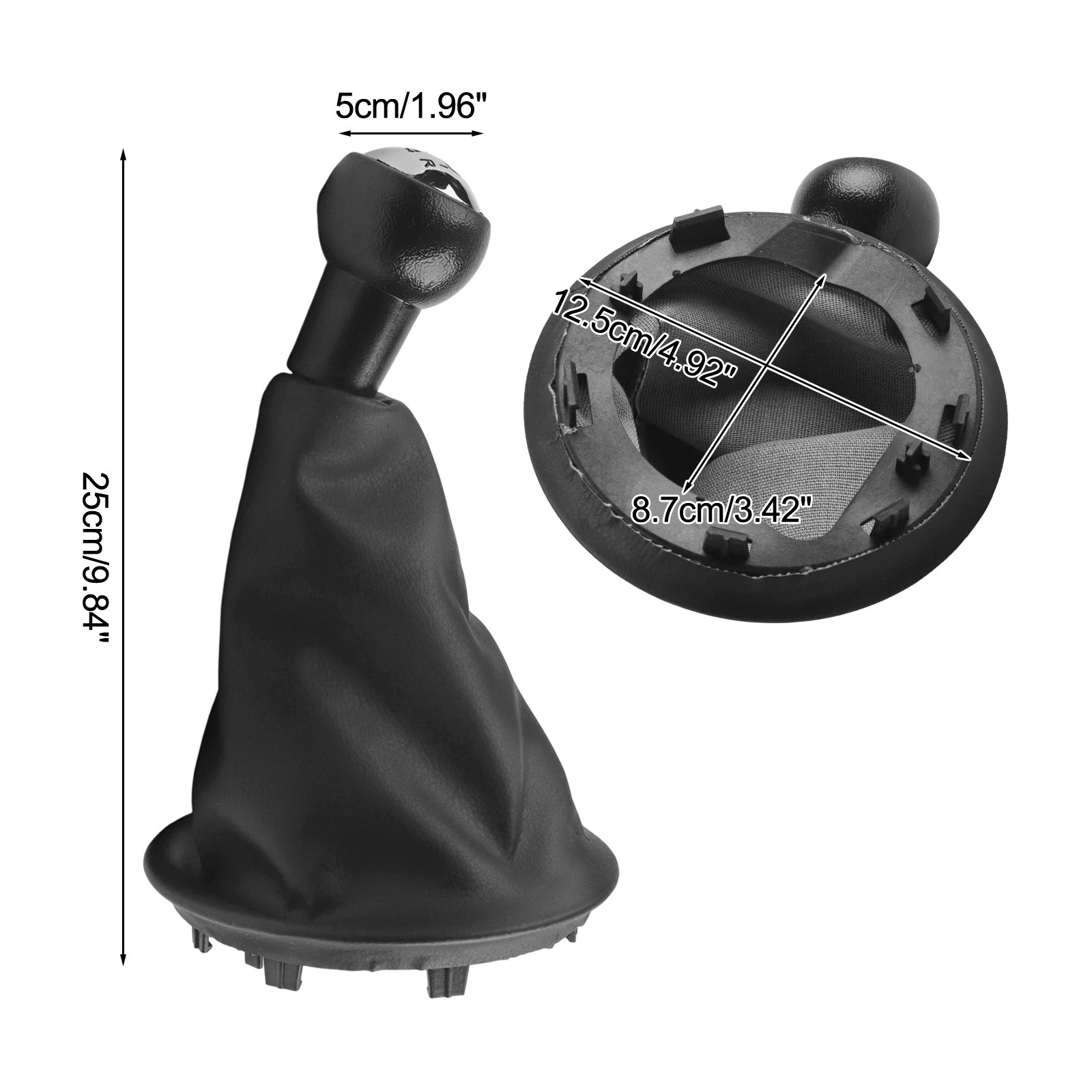 Pommeau de levier de vitesse à 5 vitesses pommeau de levier de vitesse automatique Handball et Kit de veste anti-poussière adapté pour C3 pour Berlingo manette de vitesse levier couvercle de botte