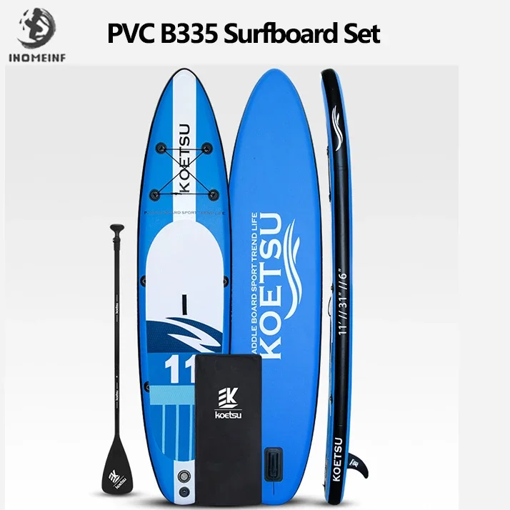 New KOETSU SUP 335cm Inflatable Stand-up Paddle Board Surfboard Water Sport Kayak Surf Set for Racing/Water Yoga/Surfing