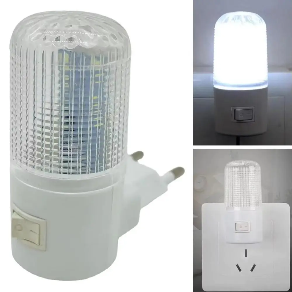 

3W Plug-in Night Light Energy-saving with Switch European Standard Night Light White LED Soft Glow Bedside Lamp