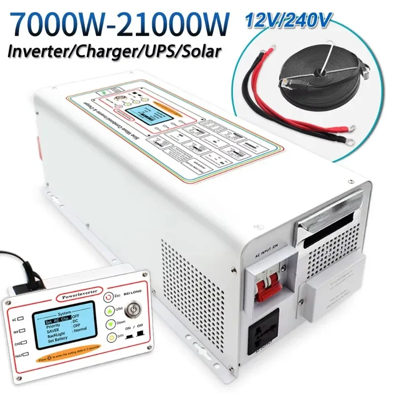 7000W Continuous Low Frequency Inverter Pure Sine Wave Inverter Solar UPS Inverter for Homeuse, Boat, RV