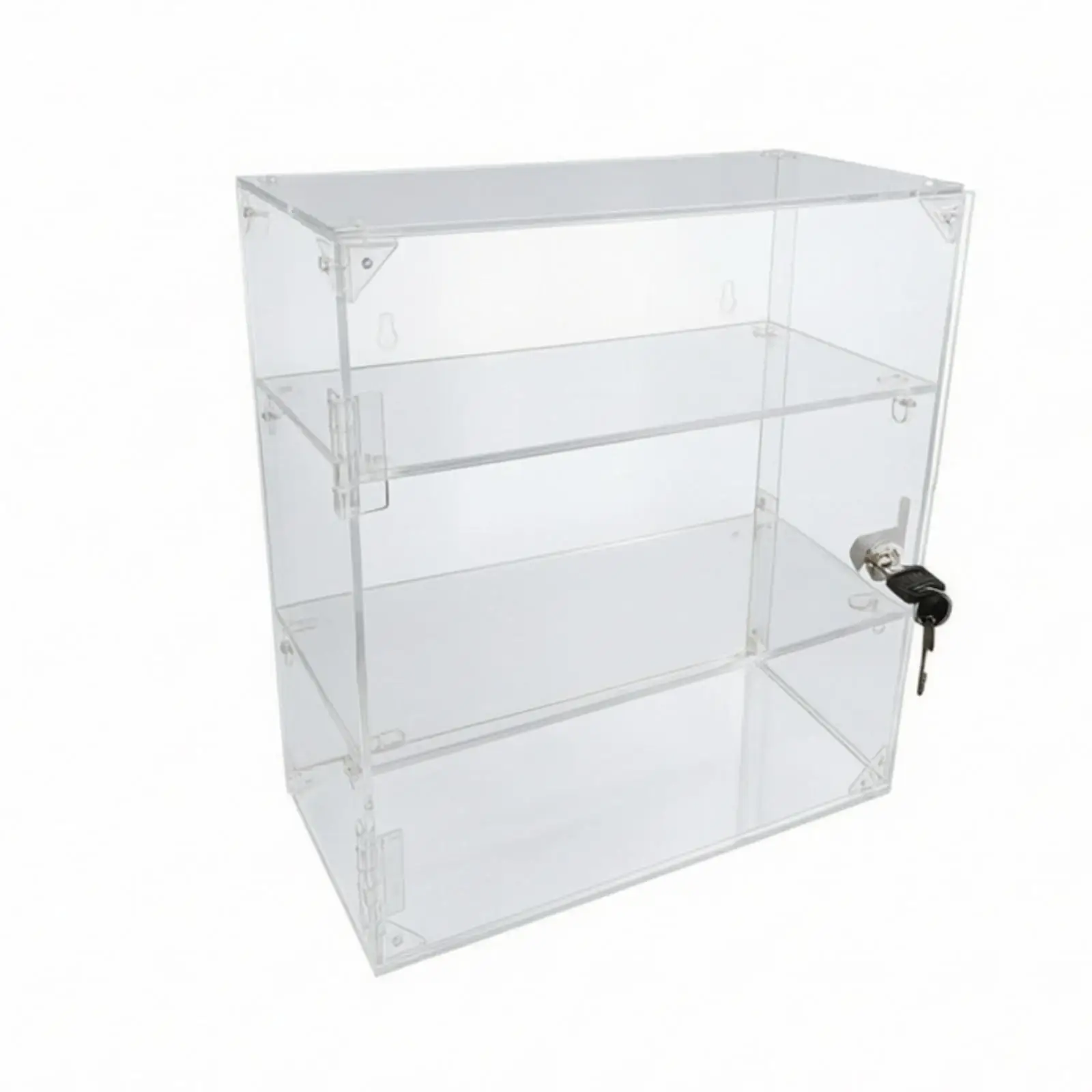 Transparent Acrylic Display Cabinet with Key Lock Storage Shelf for Retail Counter Home Exhibition