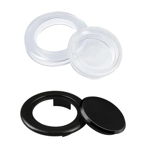 Sombrilla para mesa de jardín y Patio, juego de tapas de anillo con orificio para sombrilla, enchufe de plástico negro transparente para Patio exterior, juego de anillos y tapas para sombrilla de playa
