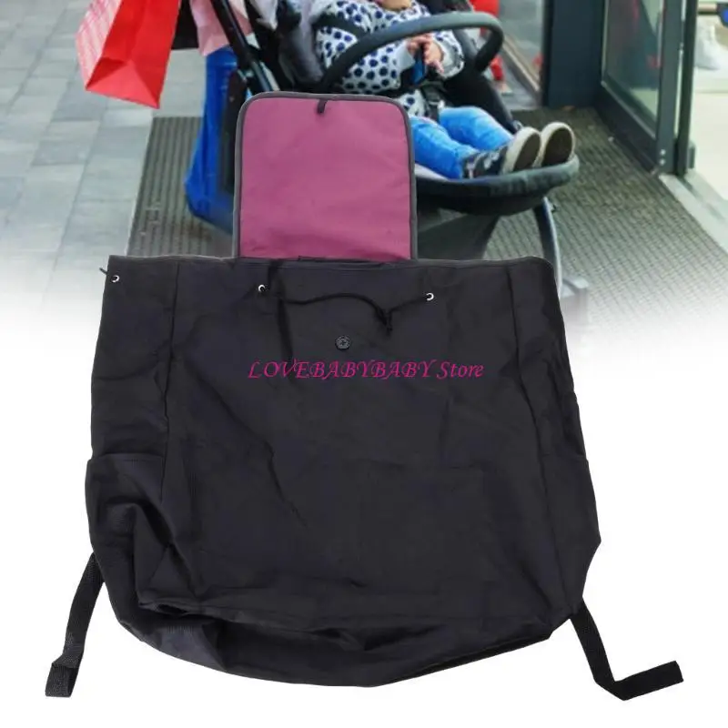 

Pram Bag Adjustable Shoulder Strap Easy Carry Large Capacity Storage Backpack 4XBC