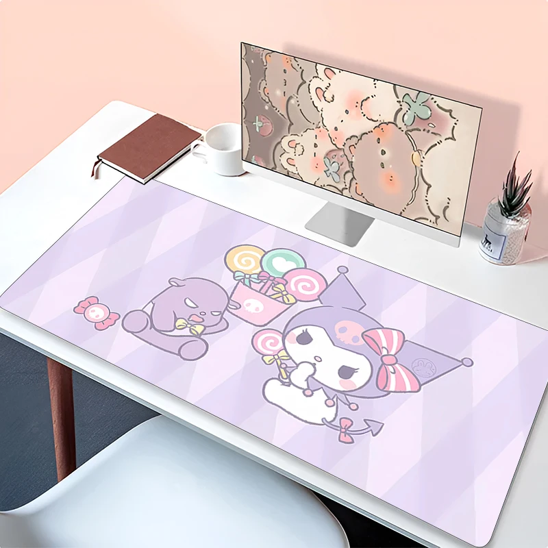 

Gaming Mouse Pad K-kuromi Large Computer Kawaii Cartoon Mousepad Desk Mat PC Anime Carpet Keyboard Gamer Accessories Table