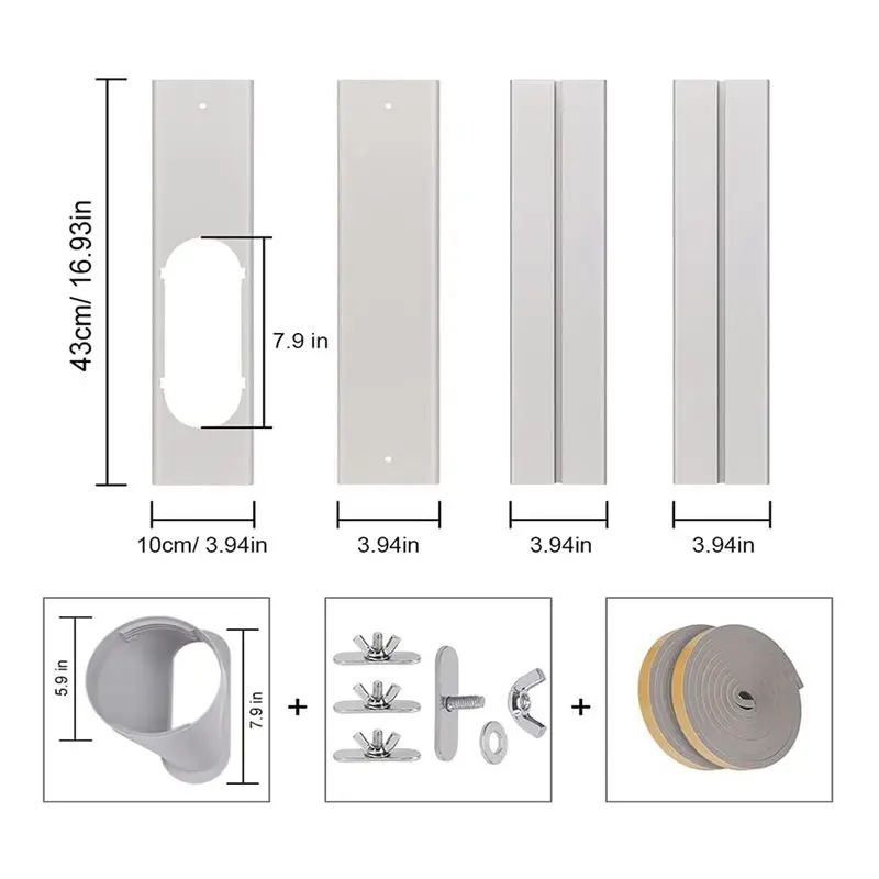 kit-de-ventilation-de-fenetre-pour-climatiseur-portable-77r-avec-tuyau-d'evacuation-sans-soudure-kit-de-ventilation-de-fenetre-plastique