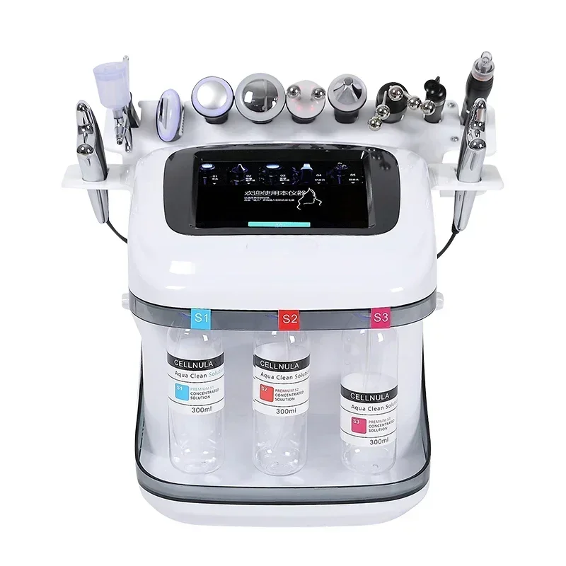 Nuovo arrivo! 10 In 1 H2o2 Aqua Peeling Lift Skin Bubble Moisturizer Oxygen Hydrofacial Machine, Skin Care Cleansing Facials