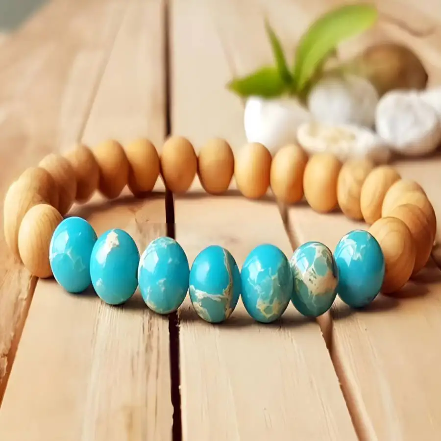 

8mm Natural Turquoise Beads Bracelet 7.5inch Sacred Chakra Bead Buddha Bodhi Nirvana Buddhist Chaplet Prayer Women Spiritual